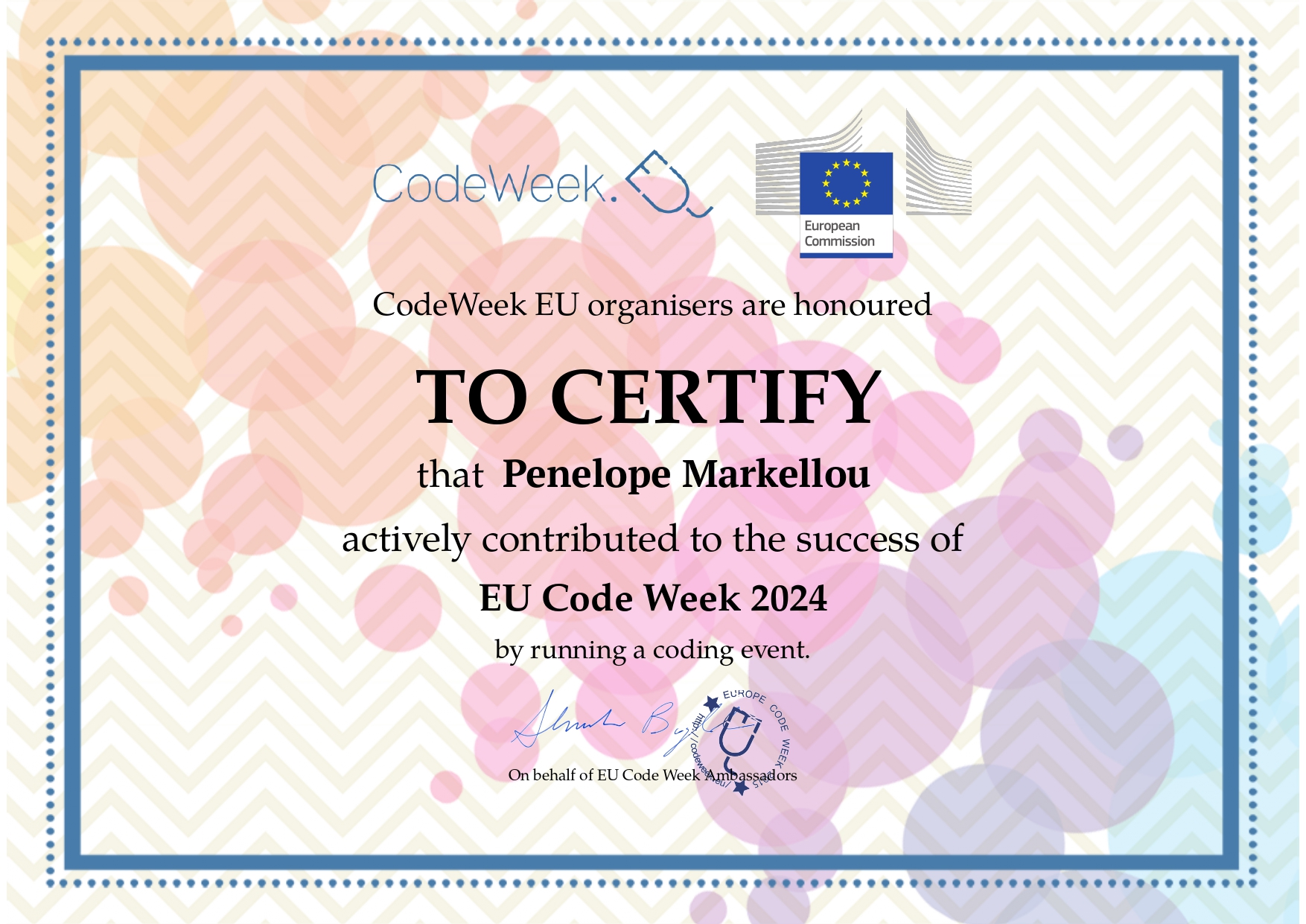 2024.11.20 EUCodeWeekCertification Penelope Markellou